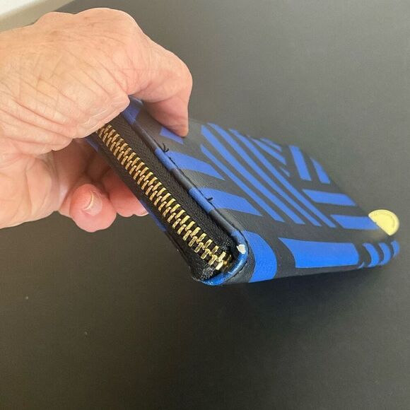 Anna Martina Franco Multi Functional Wallet / Clutch in Black Blue Geometric - Picture 6 of 7